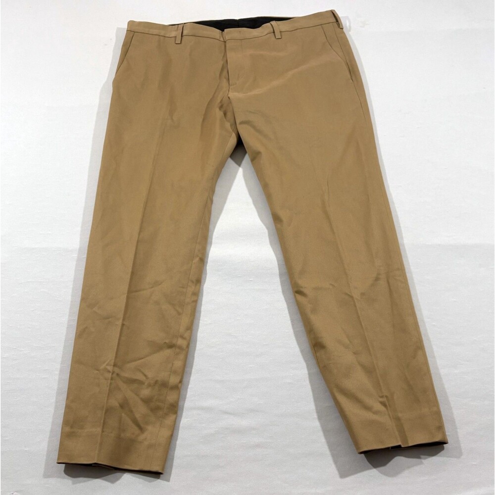 Paul Smith Mens Khaki Beige Cotton Blend Chino Twill Dress Pants Casual Sz 36x27